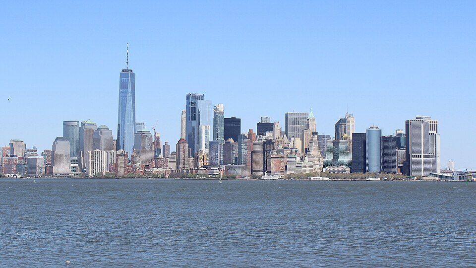 Lower Manhattan, New York skyline from Liberty Island 2021 — New York City, United States