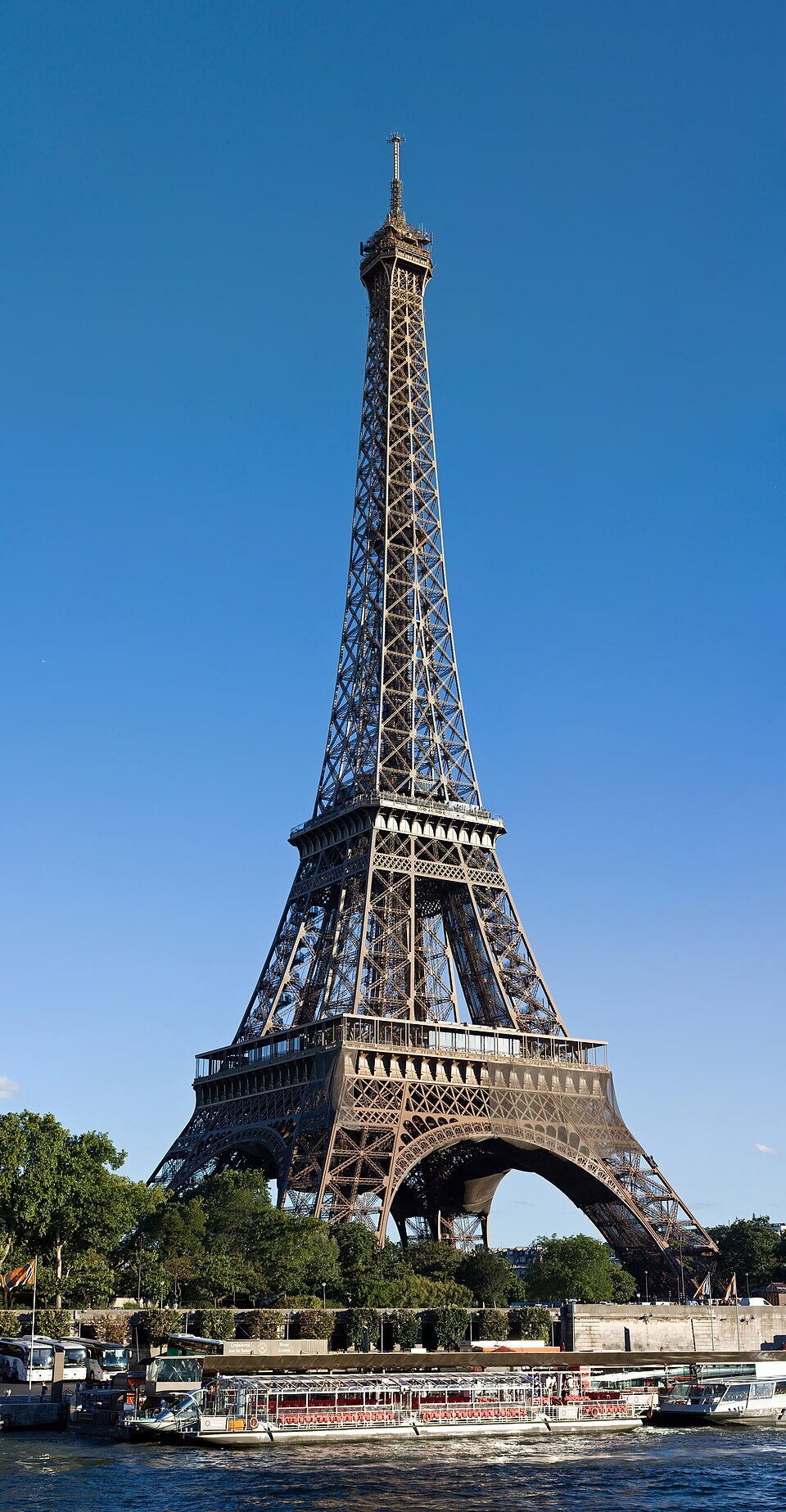 Eiffel Tower from north Avenue de New York, Aug 2010 — Paris, France