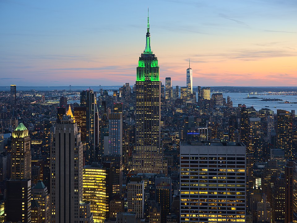 View of Empire State Building from Rockefeller Center New York City dllu — New York City, United States