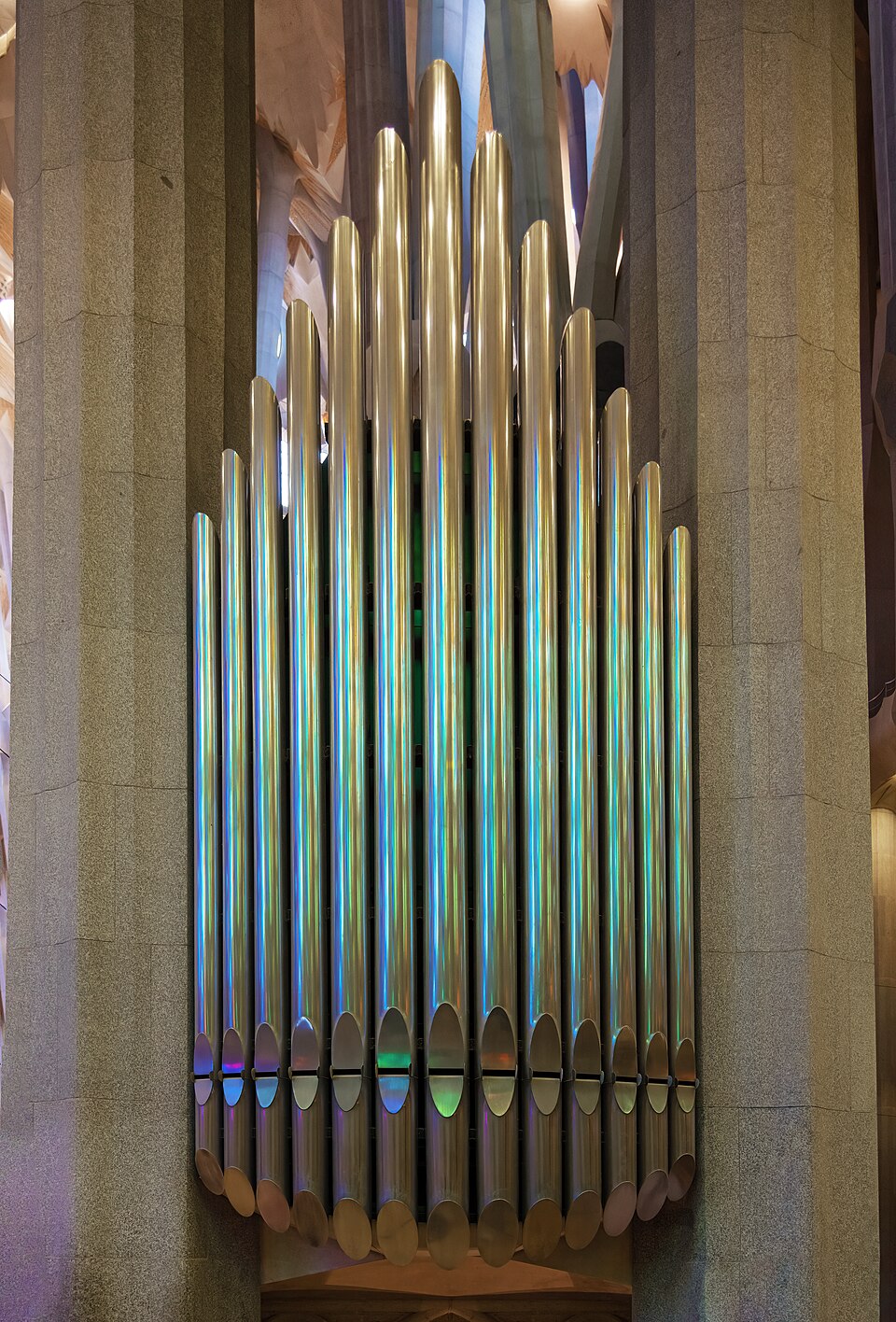 (Barcelona) Sagrada Família Orgel - Posterior part in the ambulatory — Barcelona, Spain