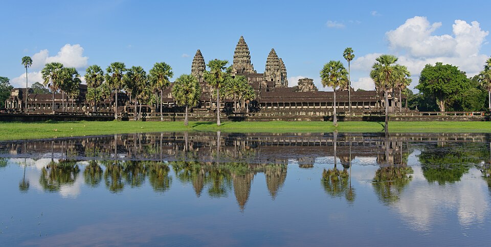 Angkor Wat with its reflection (cropped) — Angkor, Cambodia