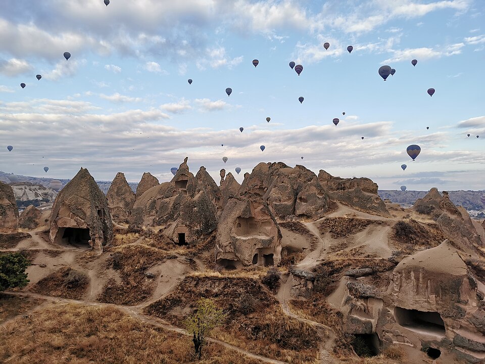 Aerial view of Cappadocia from hot air balloon 64 — Cappadocia, Turkey