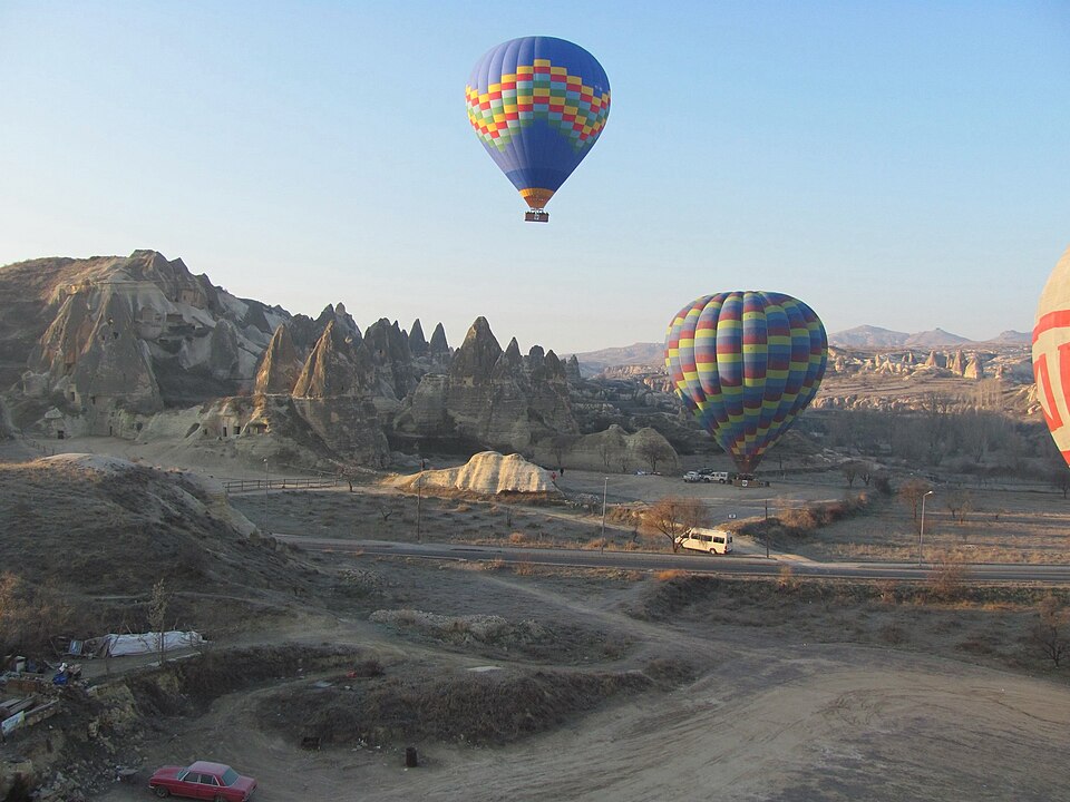 Hot Air Balloons landing at Cappadocia — Cappadocia, Turkey