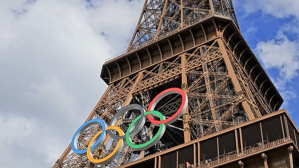 Olympic rings on the Eiffel Tower 2024 (9) — Paris, France