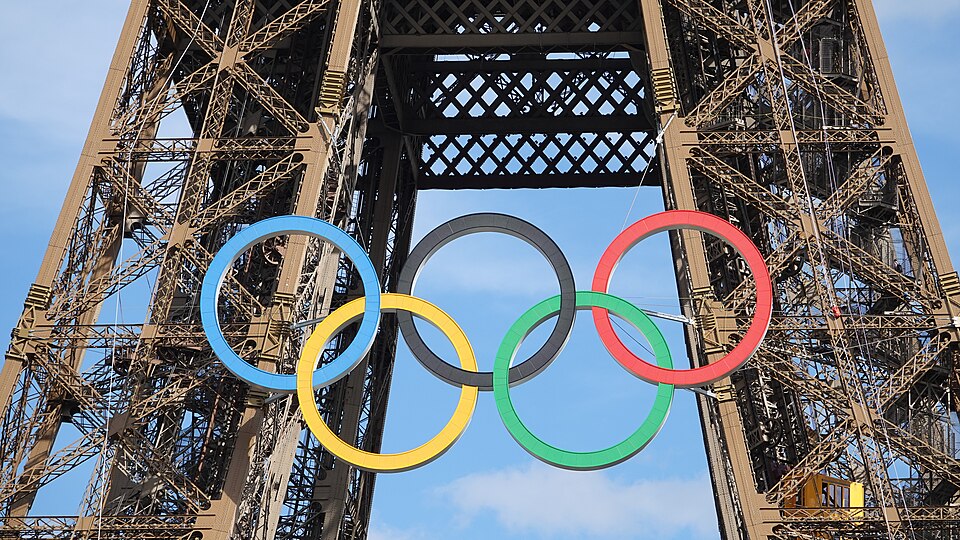 Olympic rings on the Eiffel Tower 2024 (21) — Paris, France