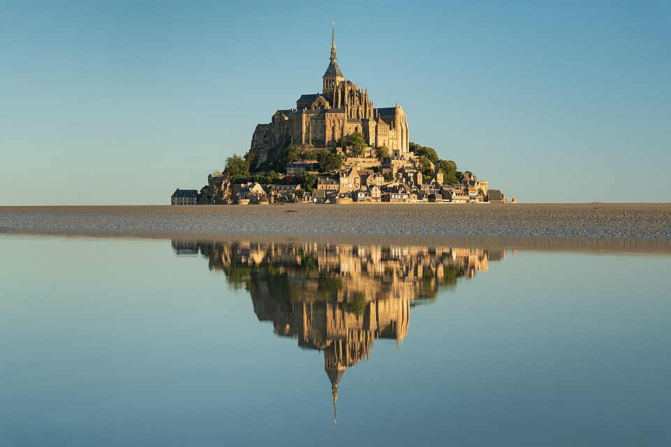 Mont St Michel after sunrise — Mont Saint-Michel, France