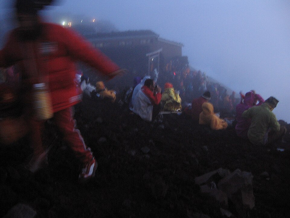 August 2009, top of Mount Fuji at night — Mount Fuji, Japan