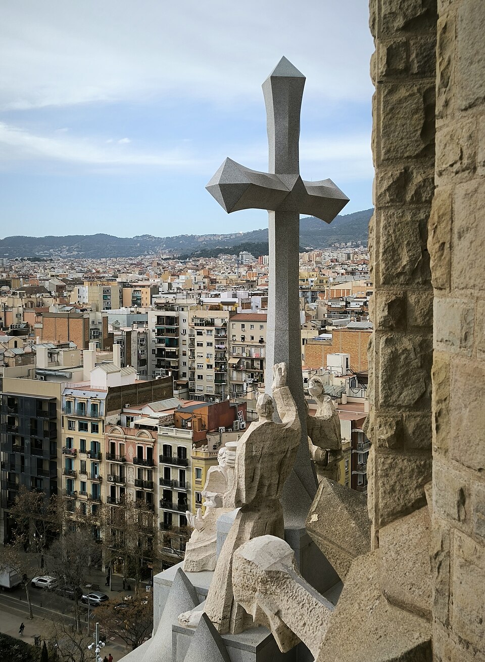 Crucifix on the top of La Sagrada Família Barcelona — Barcelona, Spain