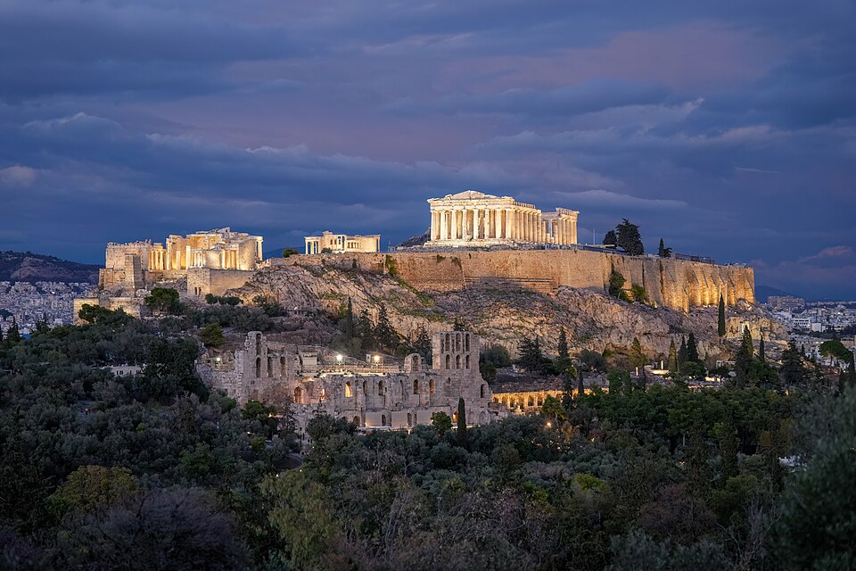 1029 Acropolis of Athens in Greece at night Photo by Giles Laurent — Athens, Greece