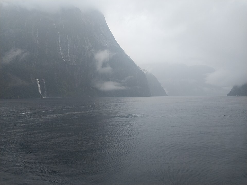 Piopiotahi (Milford Sound), wide view, 12 April 2026 — Milford Sound, New Zealand