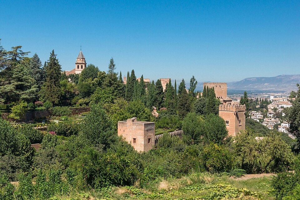 Walls Towers Alhambra Granada Spain — Granada, Spain