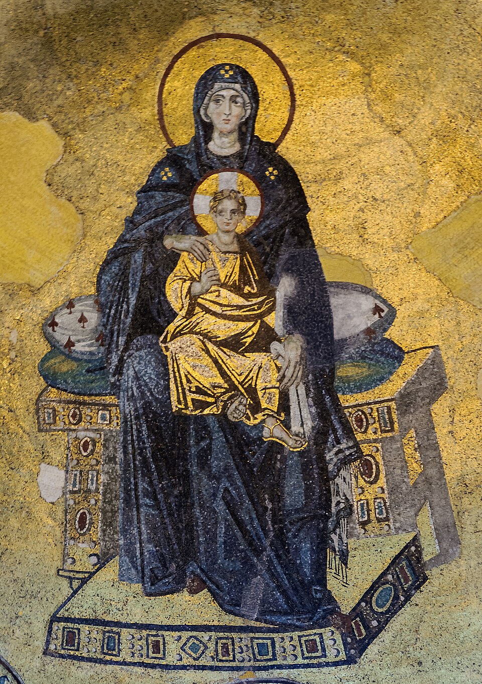 Apse mosaic Hagia Sophia Virgin and Child — Istanbul, Turkey