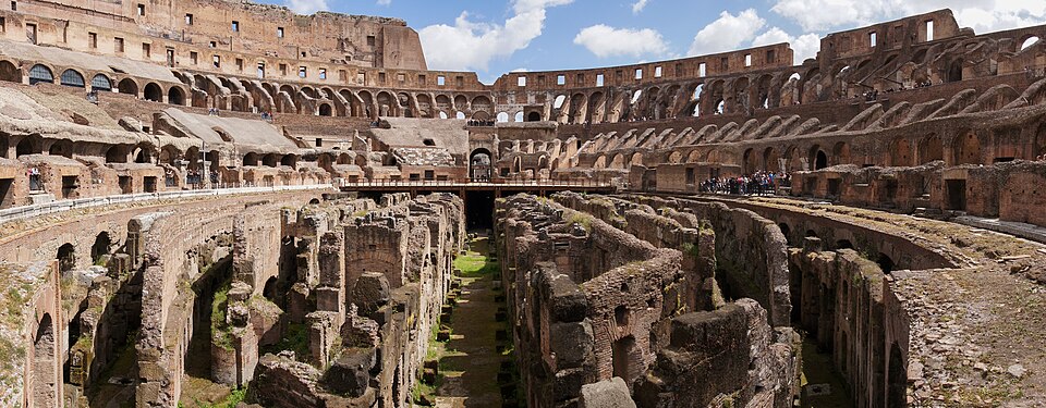 Colosseum interior 2012 sweep panorama — Rome, Italy