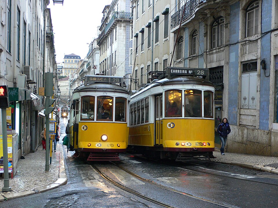 Trams in Lisbon (front&back) — Lisbon, Portugal
