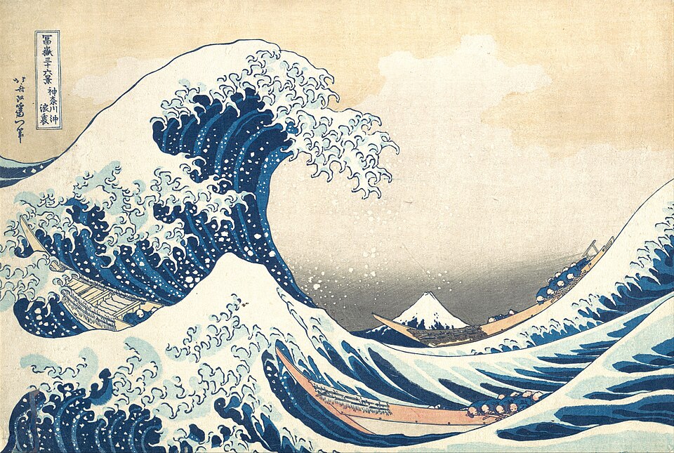 Tsunami by hokusai 19th century — Mount Fuji, Japan