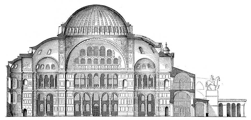 Hagia-Sophia-Laengsschnitt — Istanbul, Turkey