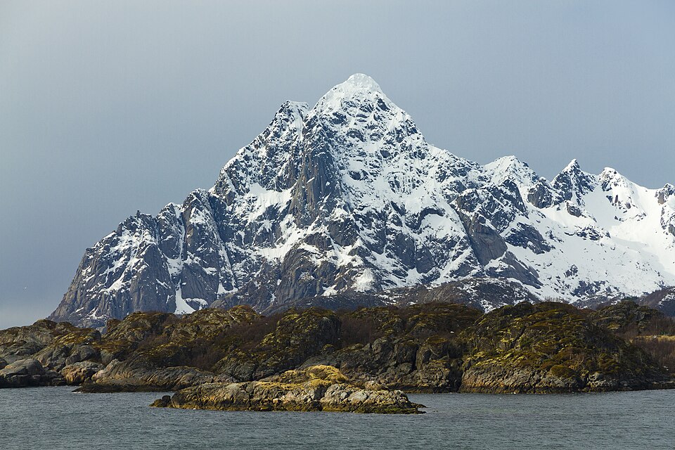 Vågakallen from Storvågan, Austvågøya, Lofoten, Norway, 2015 April — Lofoten, Norway