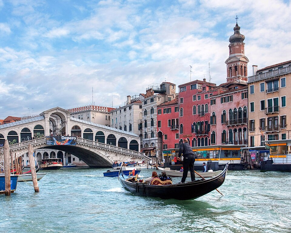 The Grand Canal, Gondola near Rialto Bridge - Venice, Italy - panoramio — Venice, Italy