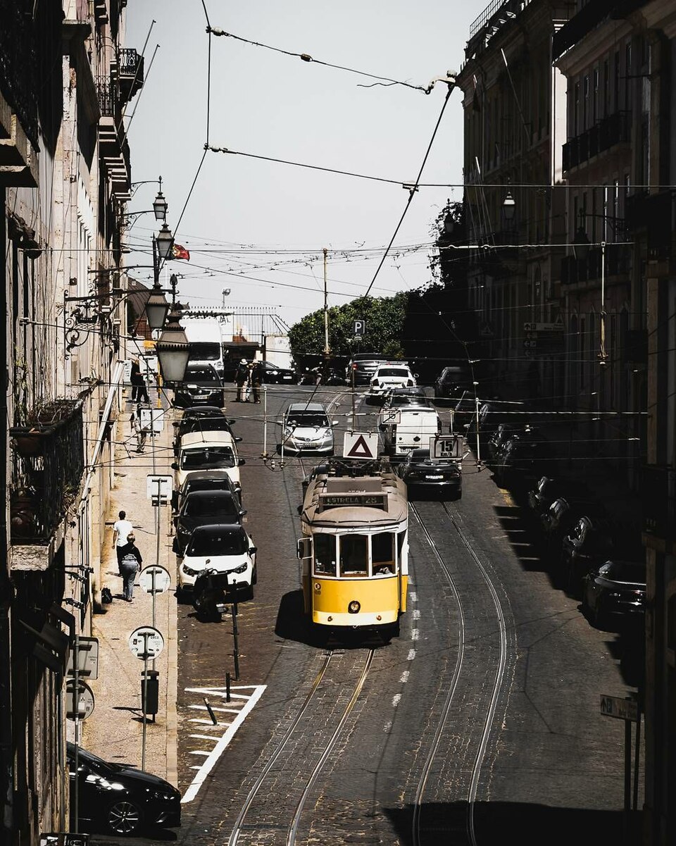 Lisbon Tram in a hill — Lisbon, Portugal