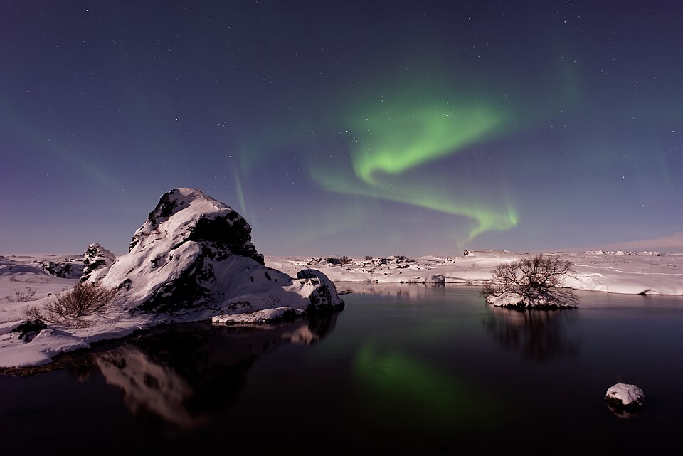 Iceland lake Northern Lights (Unsplash) — Akureyri, Iceland