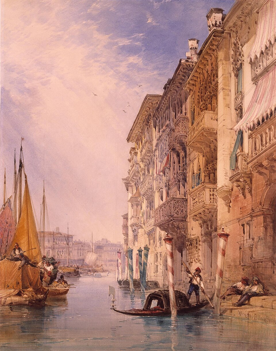 A Gondola on the Grand Canal, Venice) by William Callow, RWS — Venice, Italy