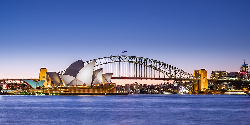 Sydney Opera House and Harbour Bridge Dusk (2) 2019-06-21 — Sydney, Australia