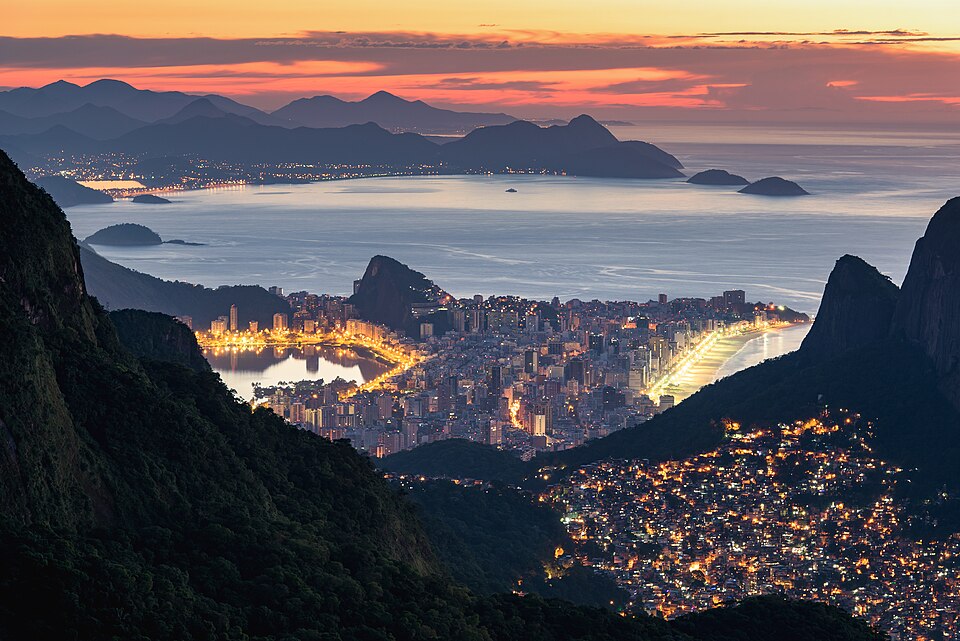 Contrasts of Rio de Janeiro - Rocinha, Ipanema, and Mountains at Sunrise — Rio de Janeiro, Brazil