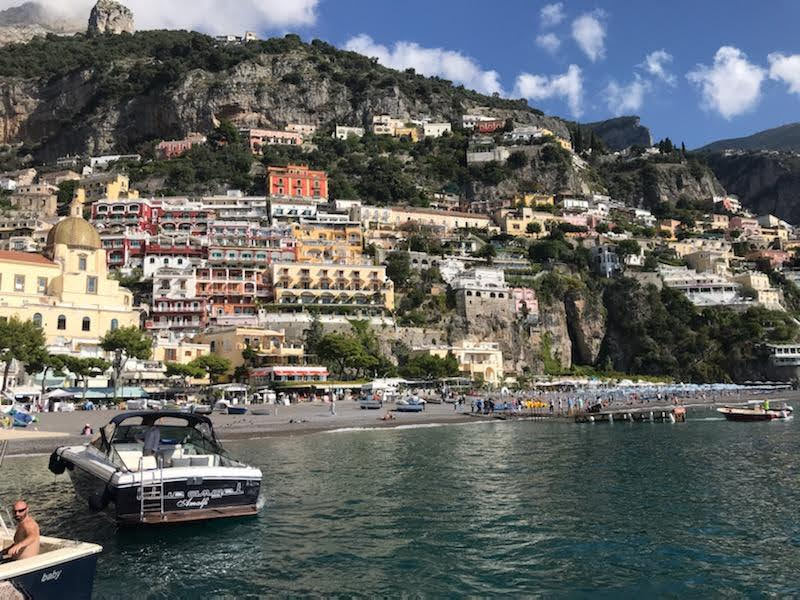 Amalfi Coast from boat — Amalfi, Italy